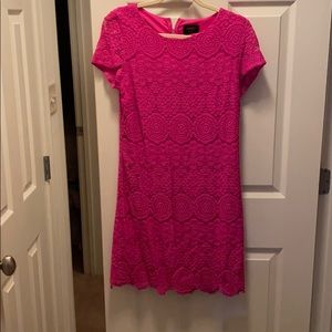 Shelli Segal Pink lace shirt sleeve dress